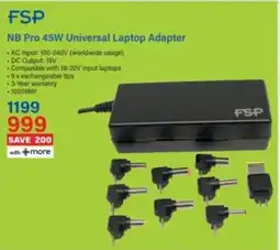 Incredible Connection FSP NB Pro 45W Universal Laptop Adapter offer