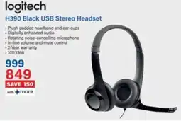 Incredible Connection Logitech H390 Black USB Stereo Headset offer