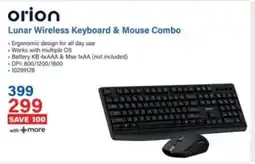 Incredible Connection Orion Lunar Wireless Keyboard & Mouse Combo offer