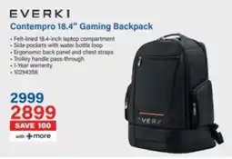Incredible Connection EVERKI Contempro 18.4" Gaming Backpack offer
