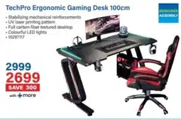 Incredible Connection TechPro Ergonomic Gaming Desk 100cm offer