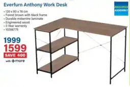 Incredible Connection Everfurn Anthony Work Desk offer