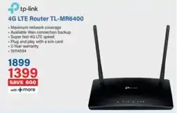Incredible Connection Tp-link 4G LTE Router TL-MR6400 offer