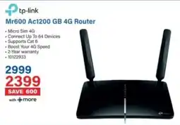 Incredible Connection Tp-link Mr600 Ac1200 GB 4G Router offer