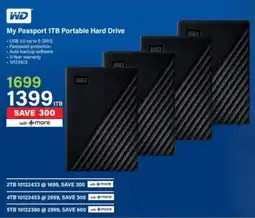 Incredible Connection WD My Passport 1TB Portable Hard Drive offer