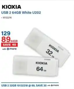 Incredible Connection KIOXIA USB 2 64GB White U202 offer