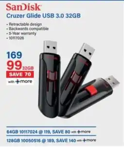 Incredible Connection SanDisk Cruzer Glide USB 3.0 32GB offer