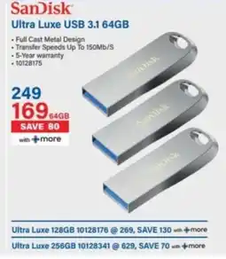 Incredible Connection SanDisk Ultra Luxe USB 3.1 64GB offer