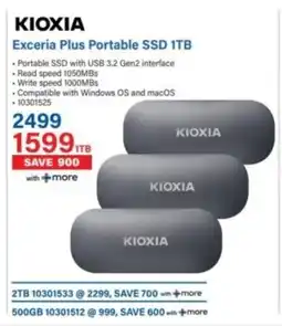 Incredible Connection KIOXIA Exceria Plus Portable SSD 1TB offer