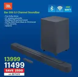 Incredible Connection JBL Bar 500 5.1 Channel Soundbar offer