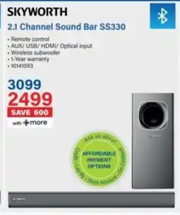 Incredible Connection SKYWORTH 2.1 Channel Sound Bar SS330 offer