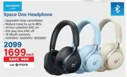 Incredible Connection Soundcore Space One Headphone offer