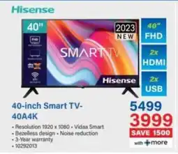 Incredible Connection Hisense 40-inch Smart TV-40A4K offer