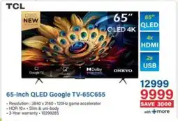 Incredible Connection TCL 65-Inch QLED Google TV-65C655 offer