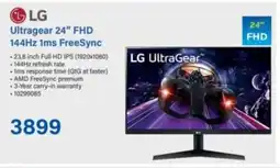 Incredible Connection LG Ultragear 24" FHD 144Hz 1ms FreeSync offer