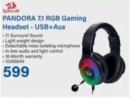 Incredible Connection PANDORA 7.1 RGB Gaming Headset - USB+Aux offer