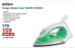Incredible Connection Orion Surge Steam Iron 1600W ORI010 offer