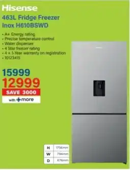 Incredible Connection Hisense Fridge Freezer Inox H610BSWD offer