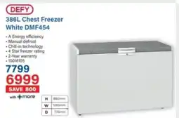 Incredible Connection DEFY Chest Freezer White DMF454 offer