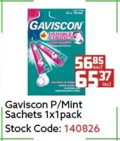 Africa Cash and Carry Gaviscon P/Mint Sachets 1x1 Pack offer