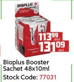 Africa Cash and Carry Bioplus Booster Sachet 48x10ml offer