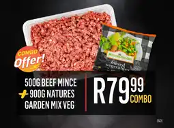 Bluff Meat Supply Beef Mince + Nature's Garden Mixed Vegetables offer