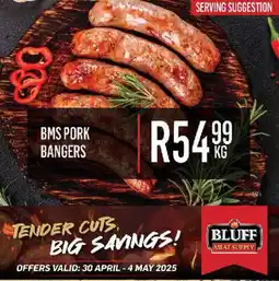 Bluff Meat Supply Bms pork bangers offer