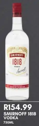 Prestons Smirnoff 1818 vodka offer