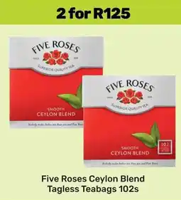 Game Five Roses Ceylon Blend Tagless Teabags offer