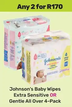 Game Johnson's Baby Wipes Extra Sensitive OR Gentle All Over offer
