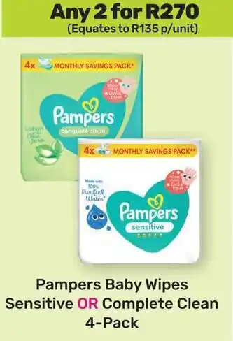 Game Pampers Baby Wipes Sensitive OR Complete Clean offer