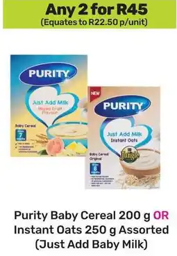 Game Purity Baby Cereal OR Instant Oats Assorted offer