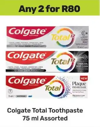 Game Colgate Total Toothpaste Assorted offer
