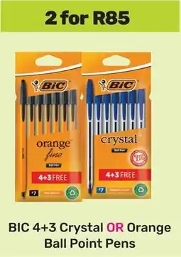 Game BIC 4+3 Crystal OR Orange Ball Point Pens offer