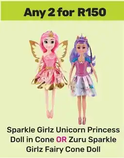 Game Sparkle Girlz Unicorn Princess Doll in Cone OR Zuru Sparkle Girlz Fairy Cone Doll offer