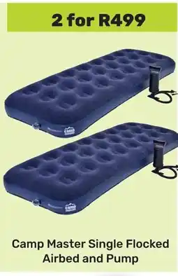 Game Camp Master Single Flocked Airbed and Pump offer