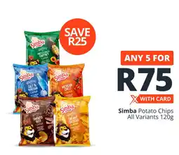 Checkers Simba Potato Chips All Variants offer