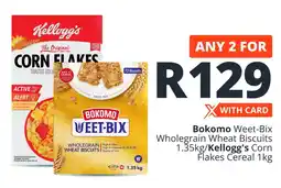 Checkers Bokomo Weet-Bix Wholegrain Wheat Biscuits/ Kellogg's Corn Flakes Cereal offer