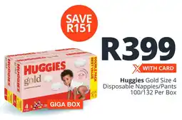 Checkers Huggies Gold Size 4 Disposable Nappies/Pants offer