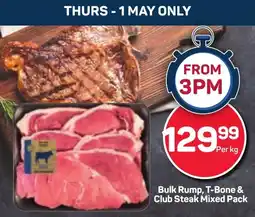 Pick n Pay Bulk Rump, T-Bone & Club Steak Mixed Pack offer