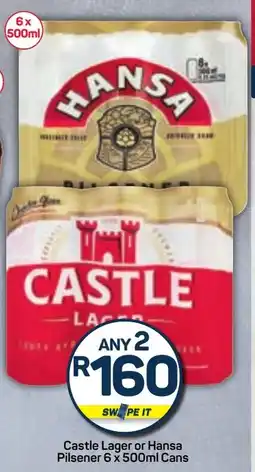 Pick n Pay Castle Lager or Hansa Pilsener Cans offer