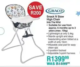 Baby City Graco Snack N Stow High Chair Into The Wild offer