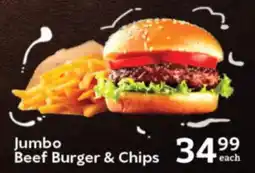 Oxford Freshmarket Jumbo Beef Burger & Chips offer