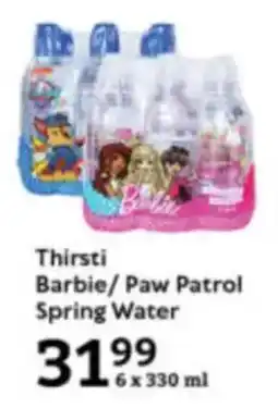 Oxford Freshmarket Thirsti Barbie/Paw Patrol Spring Water offer