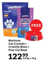 Oxford Freshmarket Marltons Cat Crystals + Crunchy Bites + Free Cat Bowl offer