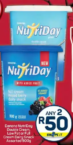Pick n Pay Danone NutriDay Double Cream, Low Fat or Full Cream Dairy Snack Assorted offer