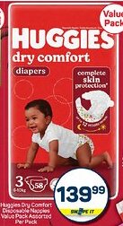 Pick n Pay Huggies Dry Comfort Disposable Nappies Value Pack Assorted offer