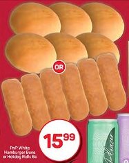 Pick n Pay PnP White Hamburger Buns or Hotdog Rolls offer