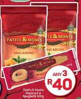 Pick n Pay Fatti's & Moni's Macaroni or Spaghetti offer
