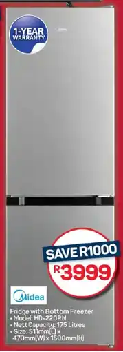 Pick n Pay Midea Fridge with Bottom Freezer offer